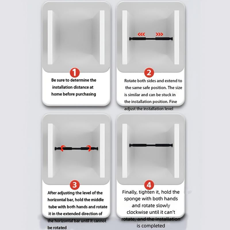 Adjustable Door Frame-Mounted Pull-Up Bars, Indoor Wall-Mounted Bar Fitness Equipment, No Drilling Required, Perfect for Strength Training and Bodyweight Workouts, the Perfect Gift for Halloween, Thanksgiving, Black Friday or Birthday