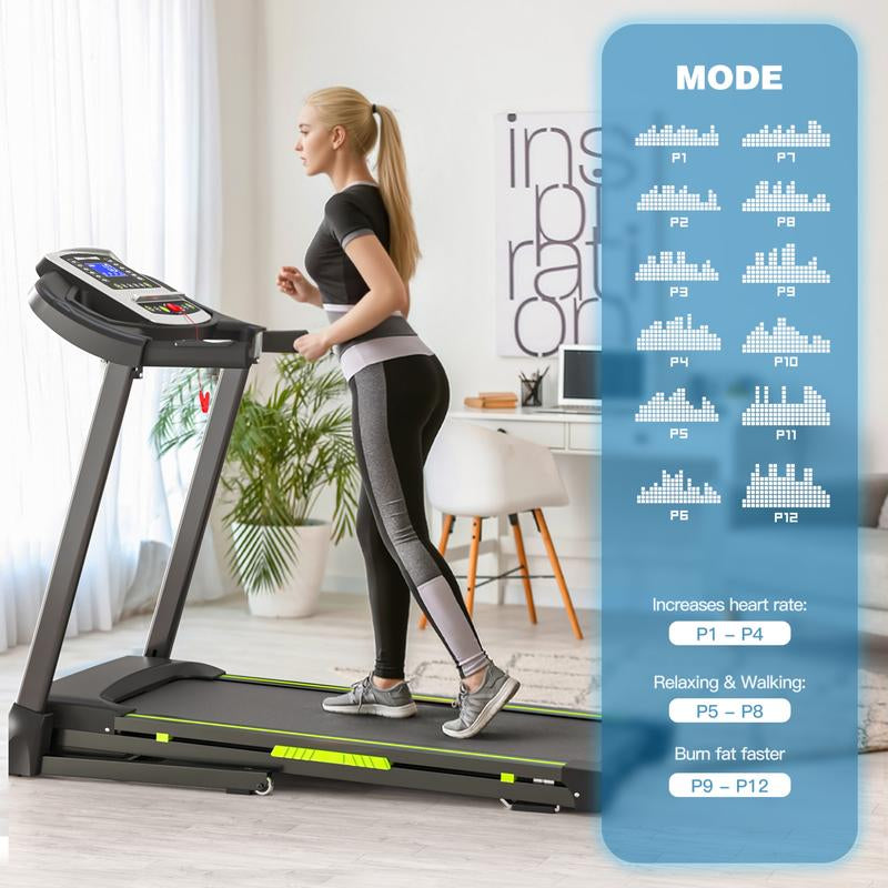 【New Arrival】Folding Treadmills with 41.37"*16.55" Running Beltd, 3.5HP Quiet Walking Pad Treadmill, 0.5-7.5Mph/1-12Kmh,330 Lbs Weight Capacity Four LED Screen Displayincline Treadmill with Handle for Home and Office,