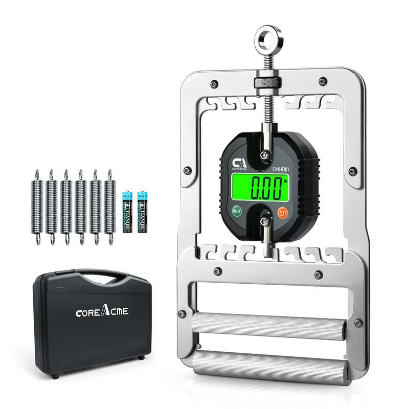 Coreacme 2-In-1 Digital Hand Grip Strength Tester & Trainer with Case and Batteries, Fitness & Rehab Grip Exerciser,Home Gym, Grip Strengthener Challenge,Fitness Essentials, Core Exercise