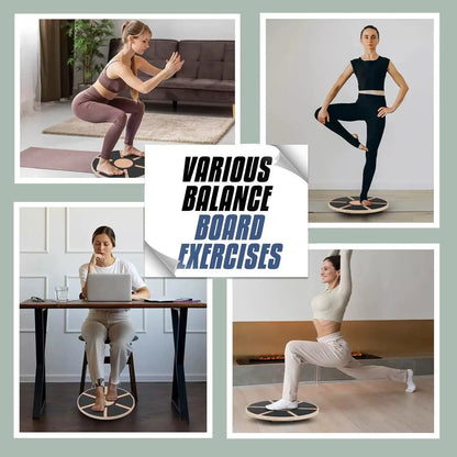 Soulyis Wooden Balance Board, Used for Core Stability Training, 360-Degree Rotation, Non-Slip, Rehabilitation Training, and Balance Training.