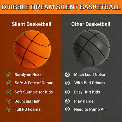 2026 Upgraded Silent Basketball Set :Noiseless Indoor Basketball&Hoop,Quiet Rebound Ball and Hoop for Silent Indoor Training