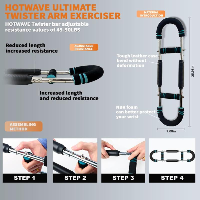 HOTWAVE Arm Trainer, Adjustable Chest Workout Equipment, Arm Trainer for Men, Chest Trainer for Men, Shoulder Muscle Training, Portable Spring Resistance Home Fitness Equipment Tiktokshopblackfriday