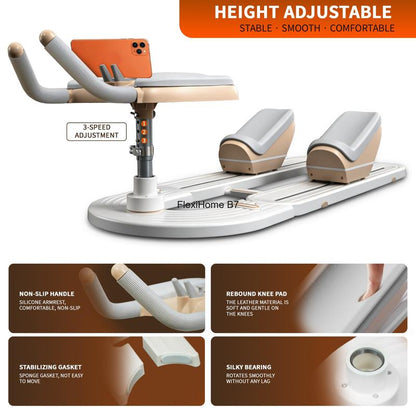Flexihome Crawling Machine - Low-Impact Home Gym Equipment for Waist Toning, Leg Stretching & Core Activation - Ergonomic Back Protector for Pain-Free Workouts