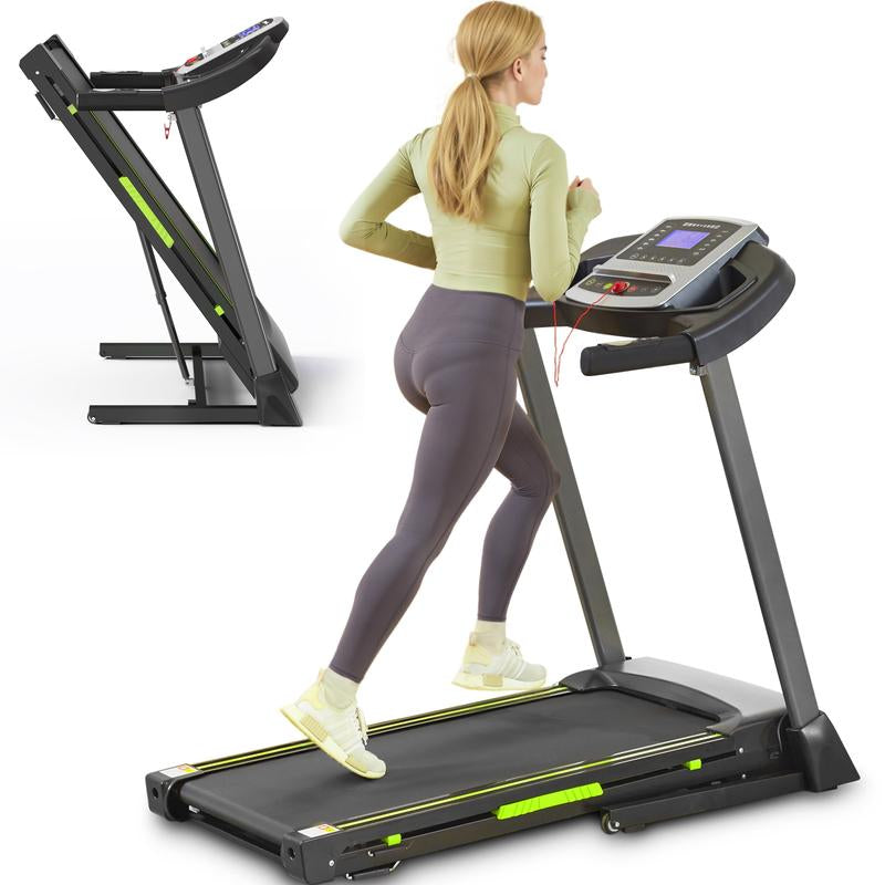 【New Arrival】Folding Treadmills with 41.37"*16.55" Running Beltd, 3.5HP Quiet Walking Pad Treadmill, 0.5-7.5Mph/1-12Kmh,330 Lbs Weight Capacity Four LED Screen Displayincline Treadmill with Handle for Home and Office,