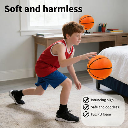 2026 Upgraded Silent Basketball Set :Noiseless Indoor Basketball&Hoop,Quiet Rebound Ball and Hoop for Silent Indoor Training